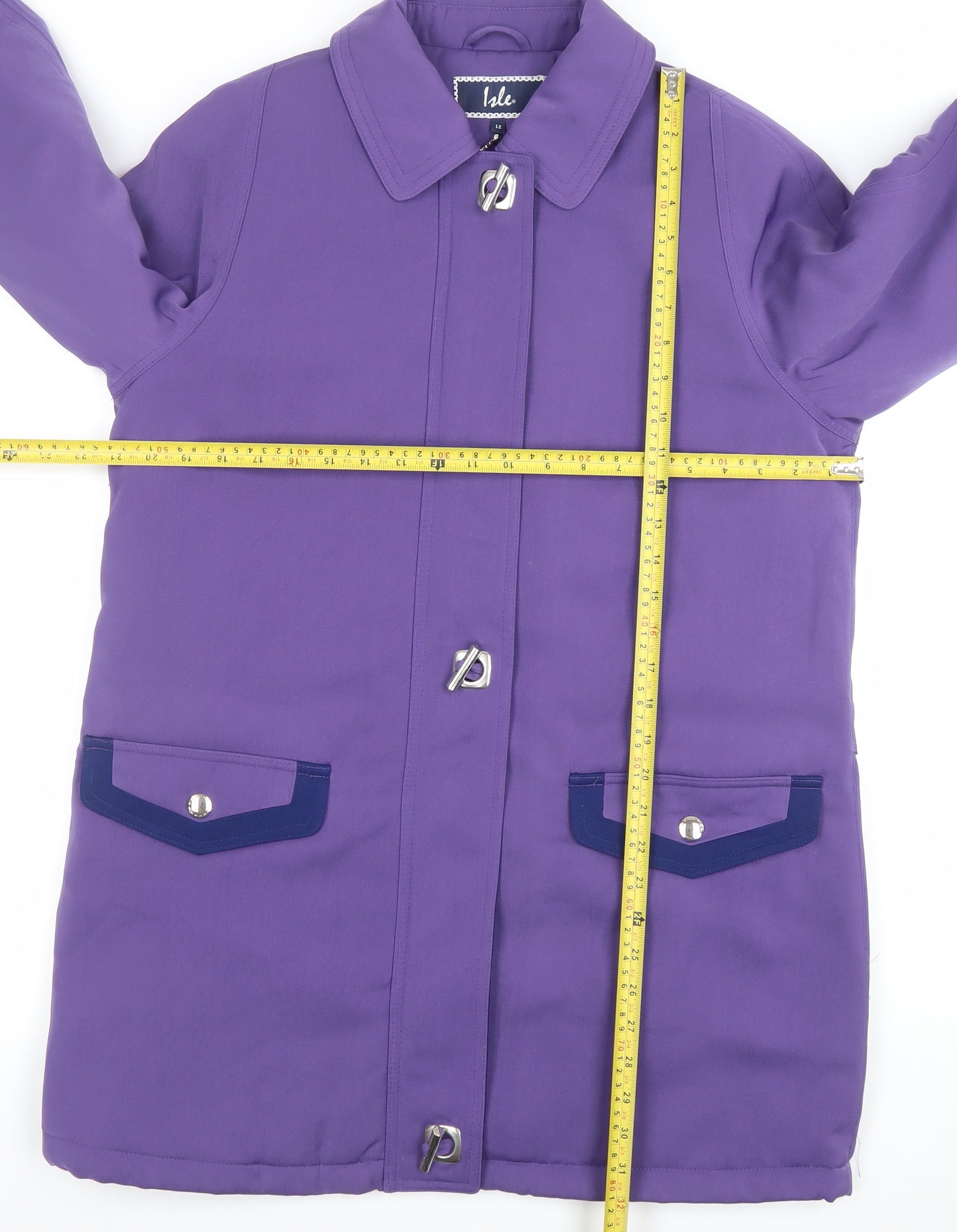 Isle Women’s Purple Polyester Mid-Length Overcoat Size 12