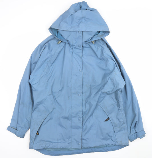 Regatta Women Blue Hooded Waterproof Rain Coat Jacket UK 16