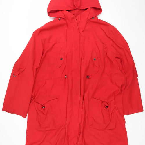 Challenge by Regatta Womens Red Hooded Parka Jacket Size 6