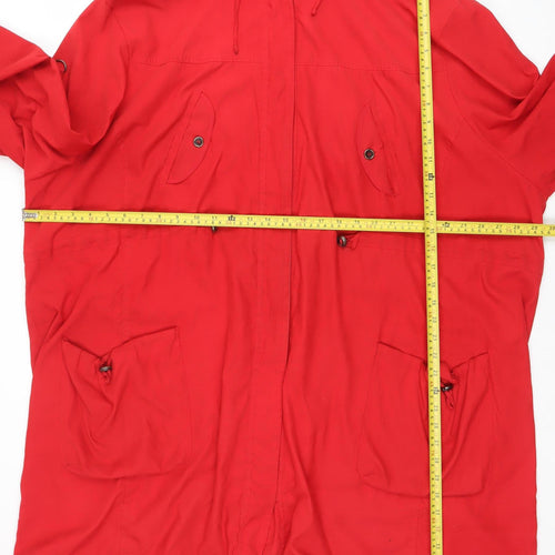 Challenge by Regatta Womens Red Hooded Parka Jacket Size 6