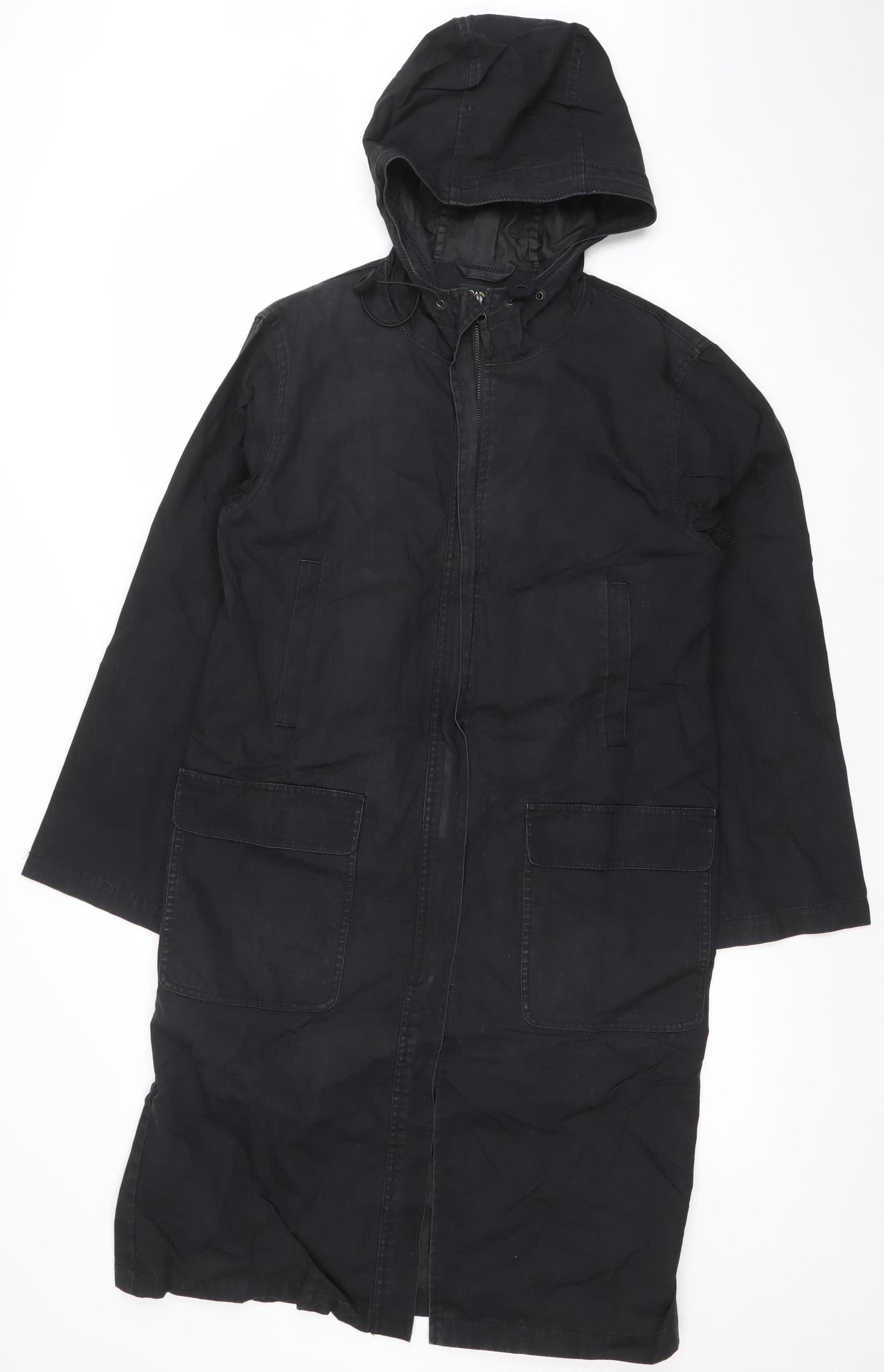 DANNIMAC Women's Black Hooded Rain Coat Size S Water Resistant