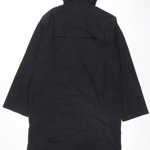 DANNIMAC Women's Black Hooded Rain Coat Size S Water Resistant