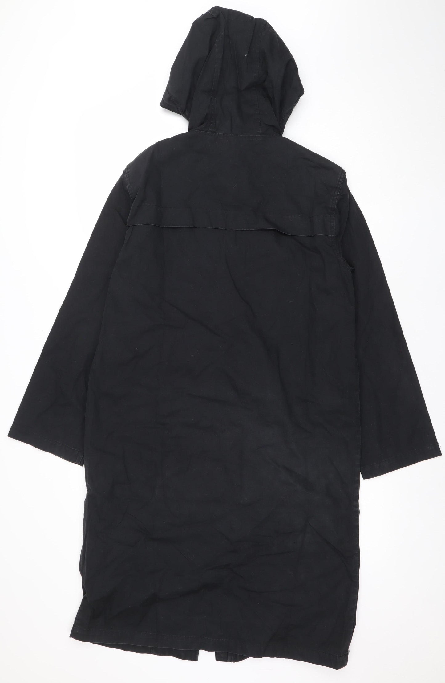 DANNIMAC Women's Black Hooded Rain Coat Size S Water Resistant