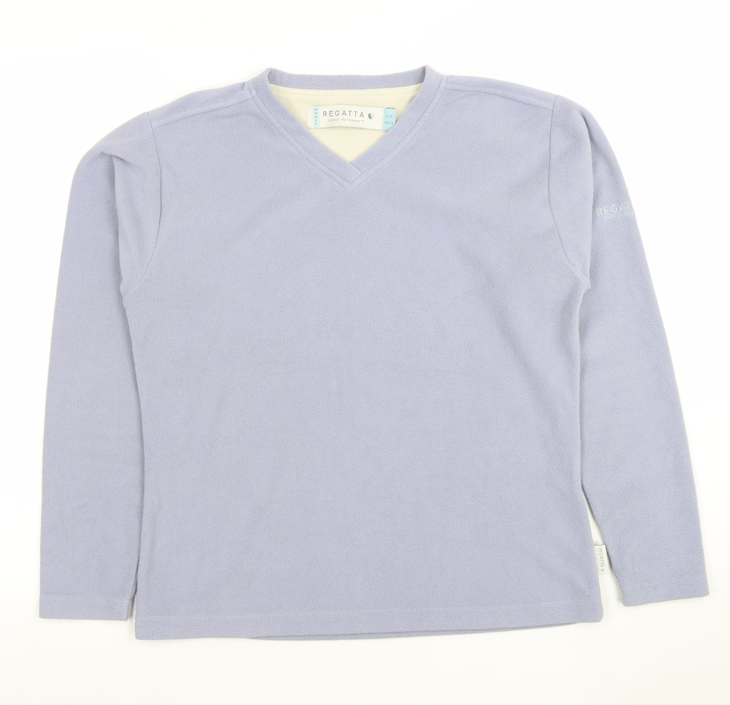 Regatta Women Lilac Fleece Pullover Sweatshirt UK 12 V-Neck Long Sleeve