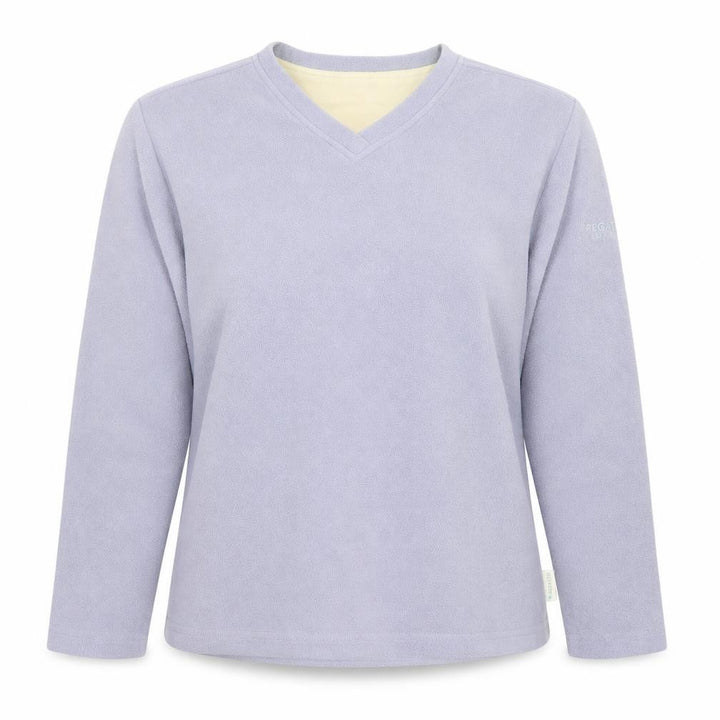 Regatta Women Lilac Fleece Pullover Sweatshirt UK 12 V-Neck Long Sleeve