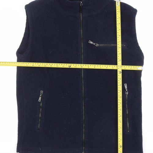 Country Trader Womens Blue Fleece Zip Waistcoat Bodywarmer Size L