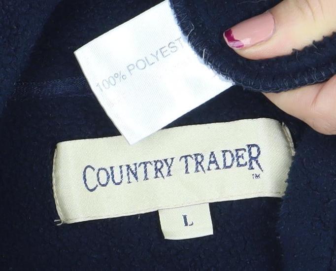 Country Trader Womens Blue Fleece Zip Waistcoat Bodywarmer Size L