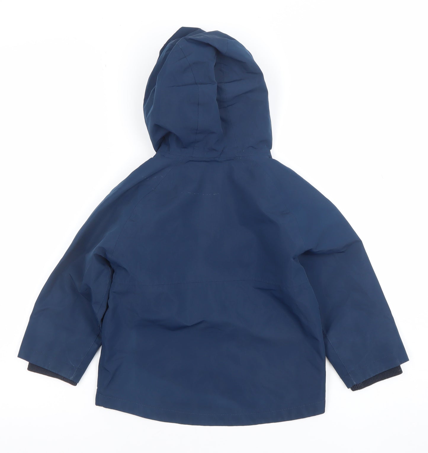 Next Boys Blue Hooded Rain Coat Jacket 2-3 Years Water Resistant