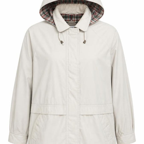 Berkertex Women’s Beige Hooded Parka Jacket Size 16 Lined Classic Style