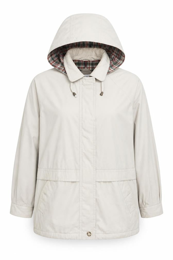Berkertex Women’s Beige Hooded Parka Jacket Size 16 Lined Classic Style
