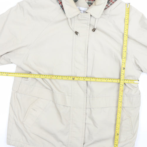 Berkertex Women’s Beige Hooded Parka Jacket Size 16 Lined Classic Style