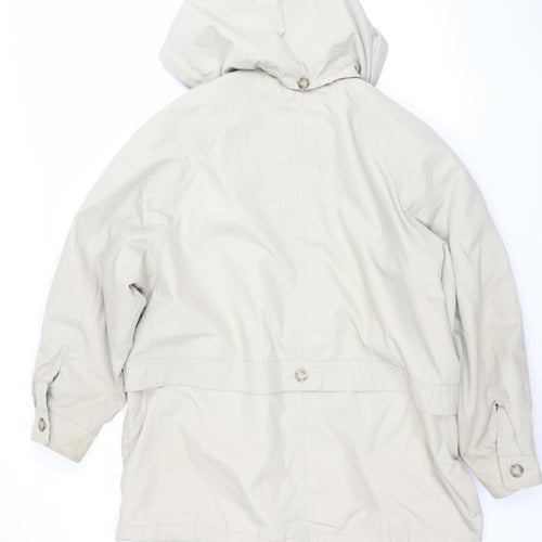 Berkertex Women’s Beige Hooded Parka Jacket Size 16 Lined Classic Style