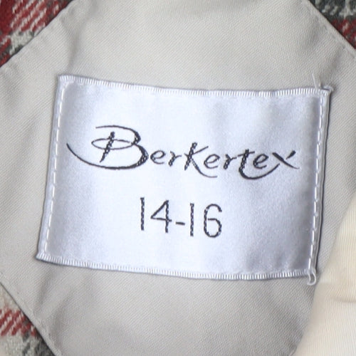 Berkertex Women’s Beige Hooded Parka Jacket Size 16 Lined Classic Style