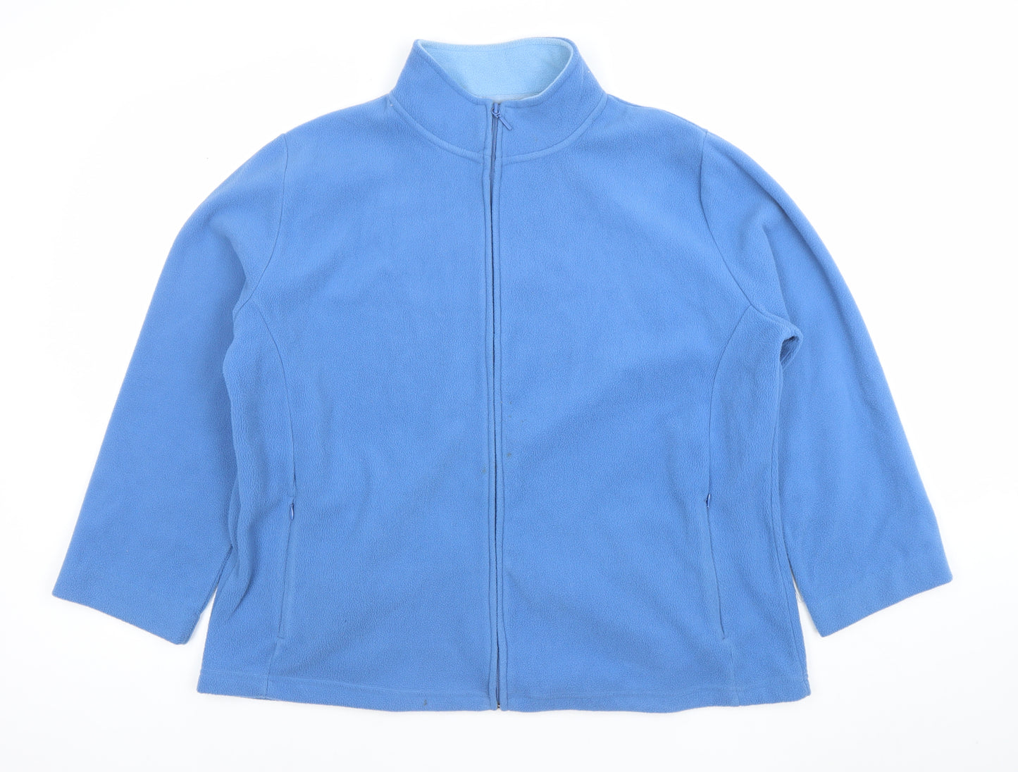 ISLE ESSENTIALS Women Blue Fleece Full Zip Jacket Size 22