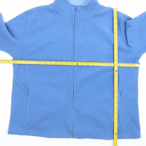 ISLE ESSENTIALS Women Blue Fleece Full Zip Jacket Size 22