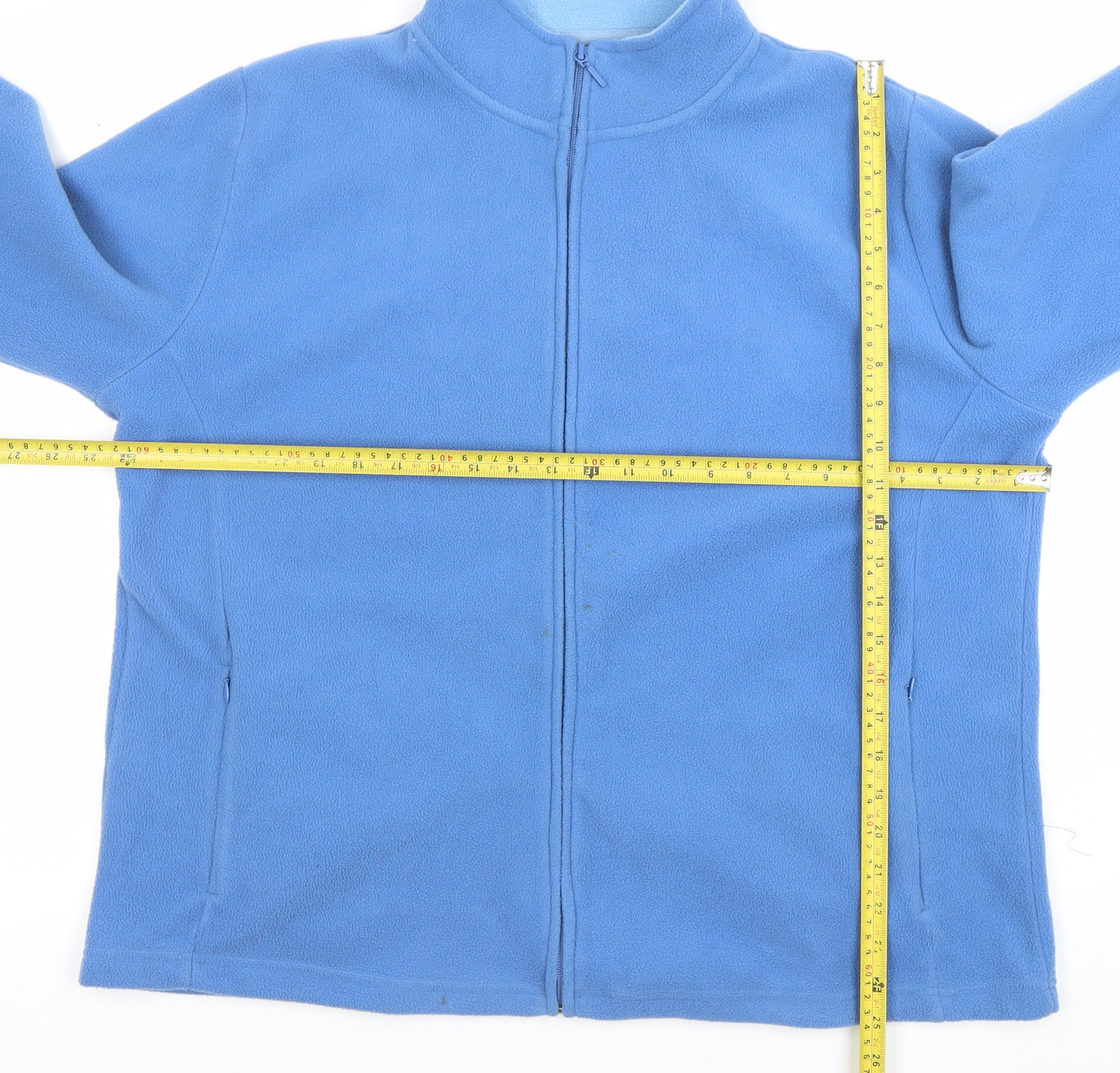 ISLE ESSENTIALS Women Blue Fleece Full Zip Jacket Size 22