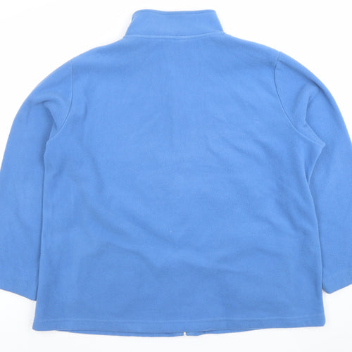 ISLE ESSENTIALS Women Blue Fleece Full Zip Jacket Size 22