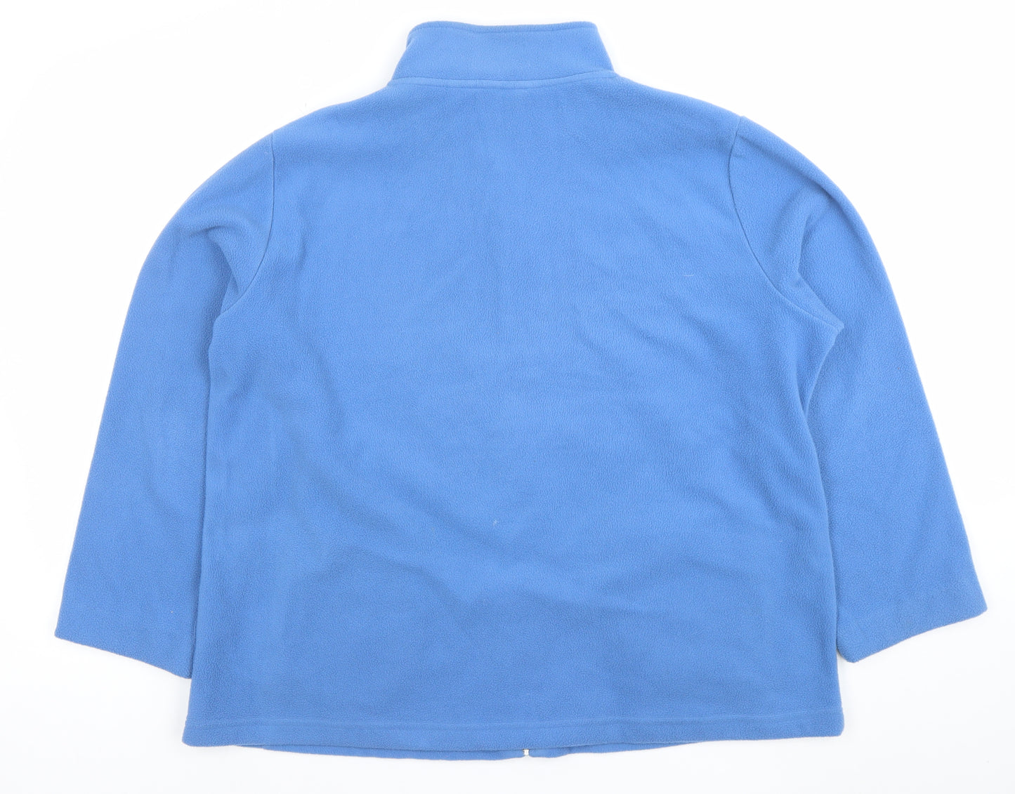 ISLE ESSENTIALS Women Blue Fleece Full Zip Jacket Size 22