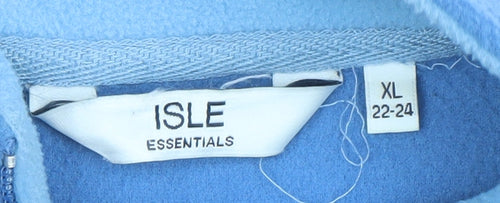 ISLE ESSENTIALS Women Blue Fleece Full Zip Jacket Size 22
