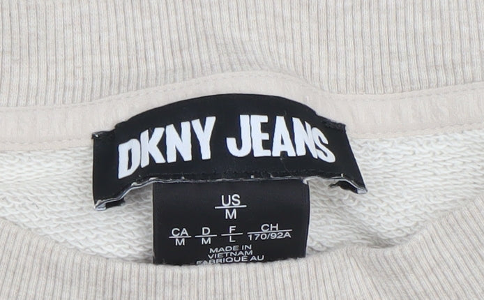 DKNY Jeans Women's Beige Sleeveless Crew Neck Cotton Top Size 12