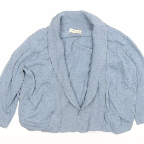 Marks and Spencer Indigo Women's Blue Size 14 Cotton Cardigan