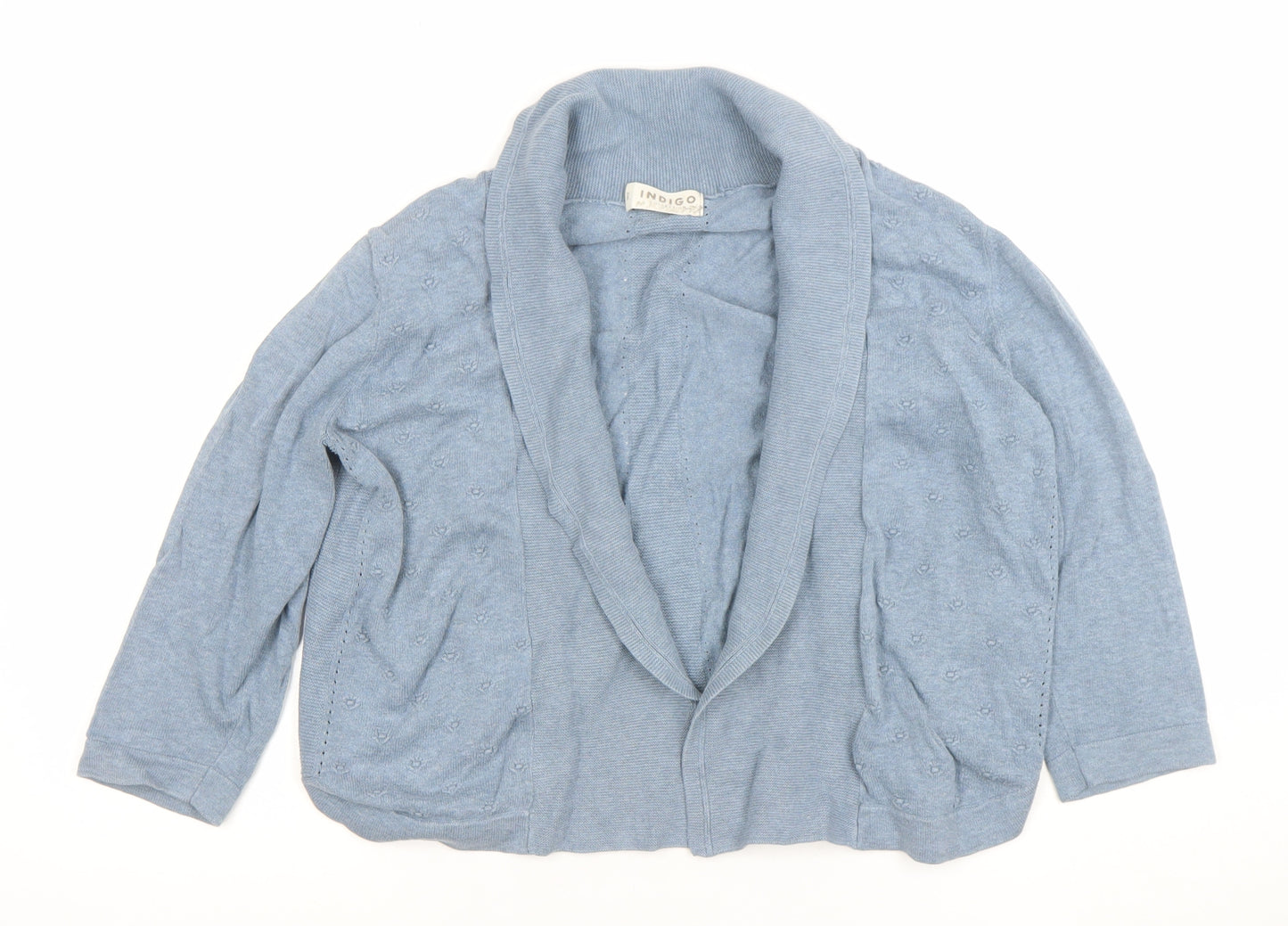 Marks and Spencer Indigo Women's Blue Size 14 Cotton Cardigan