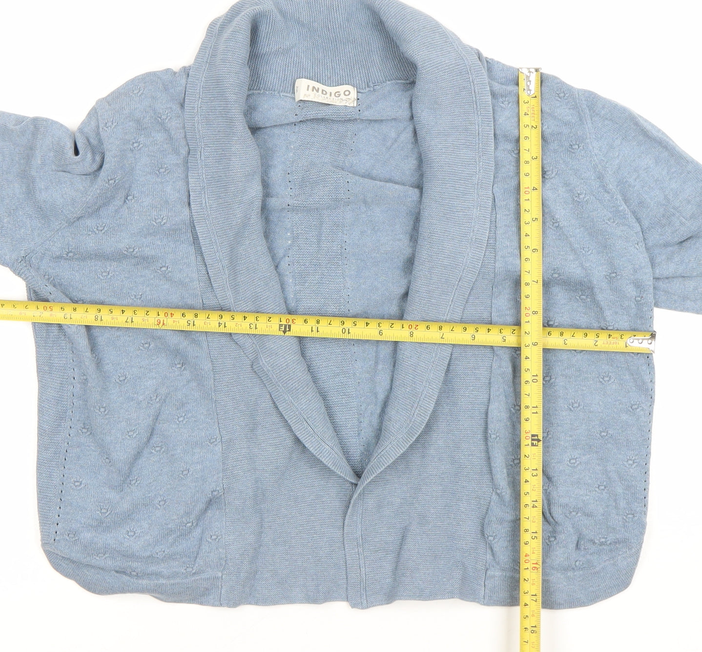 Marks and Spencer Indigo Women's Blue Size 14 Cotton Cardigan