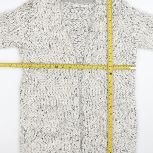 Marks and Spencer Girls Grey Long Sleeve Cardigan 13-14 Years Bouclé Knit