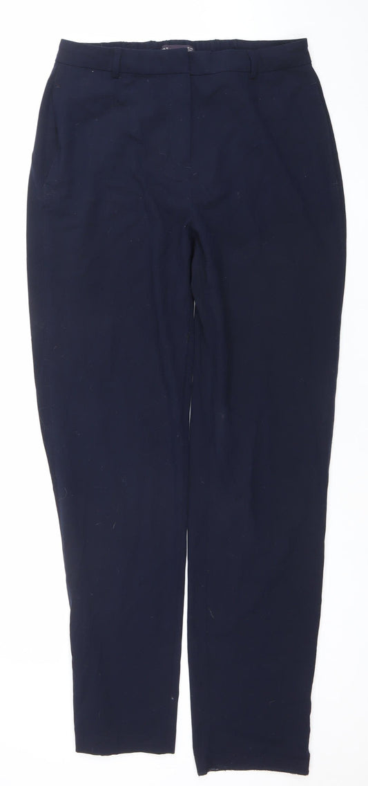 Marks and Spencer Women's Blue Size 12 Straight Leg Trousers