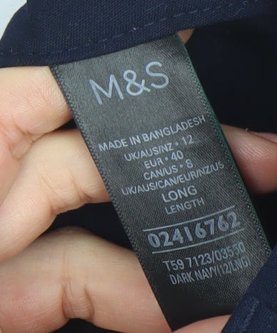 Marks and Spencer Women's Blue Size 12 Straight Leg Trousers