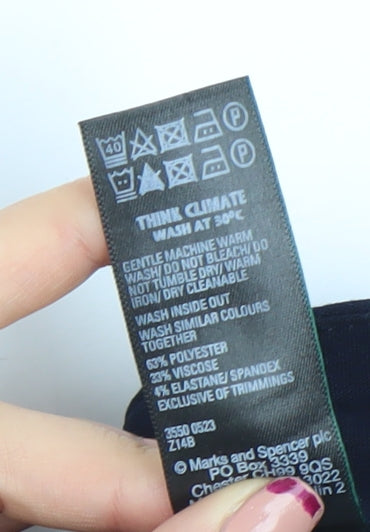 Marks and Spencer Women's Blue Size 12 Straight Leg Trousers