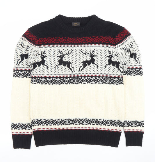 Pop England Women's Multicoloured Fair Isle Christmas Jumper Size S