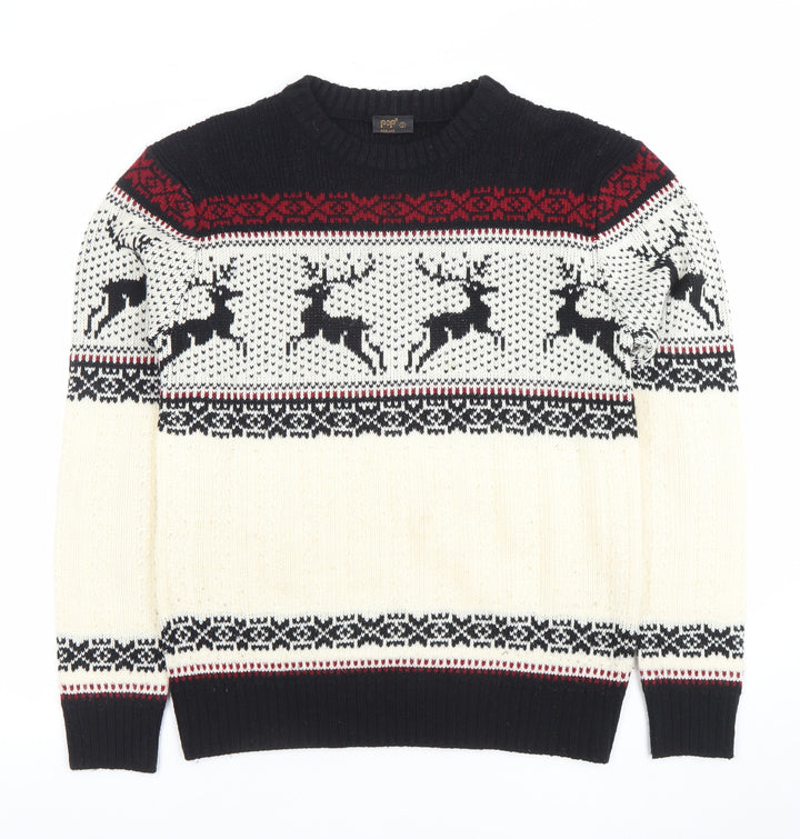 Pop England Women's Multicoloured Fair Isle Christmas Jumper Size S
