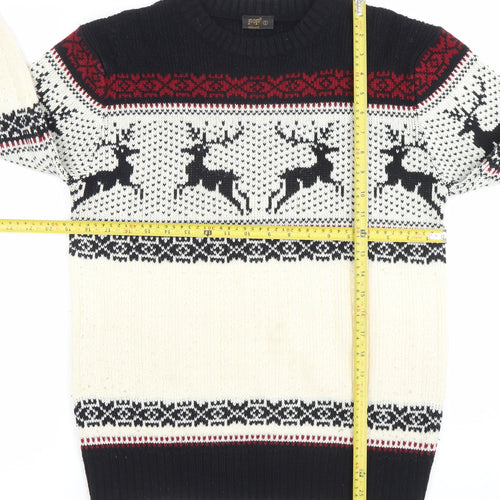 Pop England Women's Multicoloured Fair Isle Christmas Jumper Size S