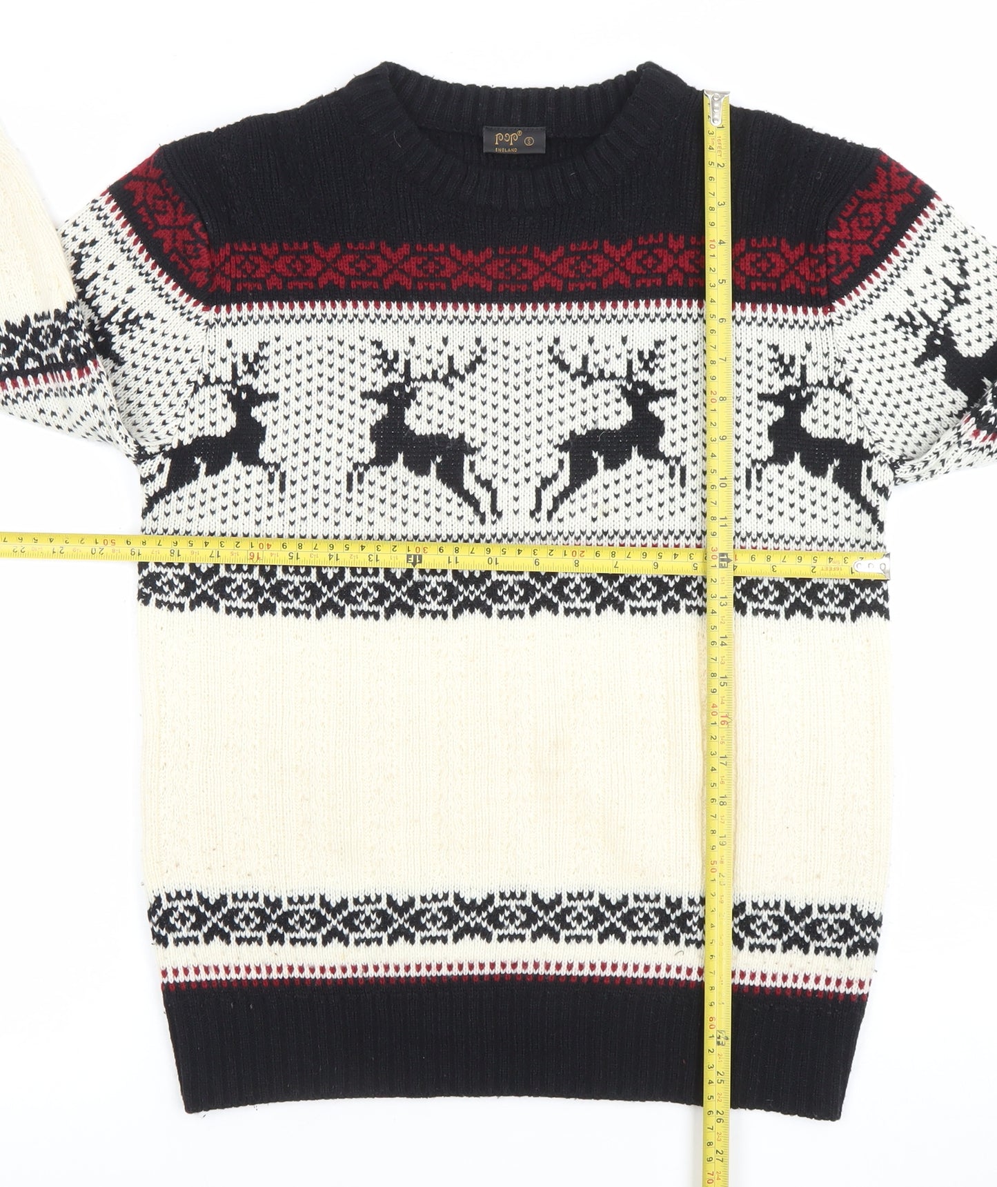 Pop England Women's Multicoloured Fair Isle Christmas Jumper Size S