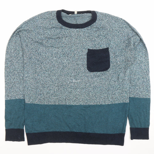 Next Men's Blue Cotton Crew Neck Jumper Size L Long Sleeve