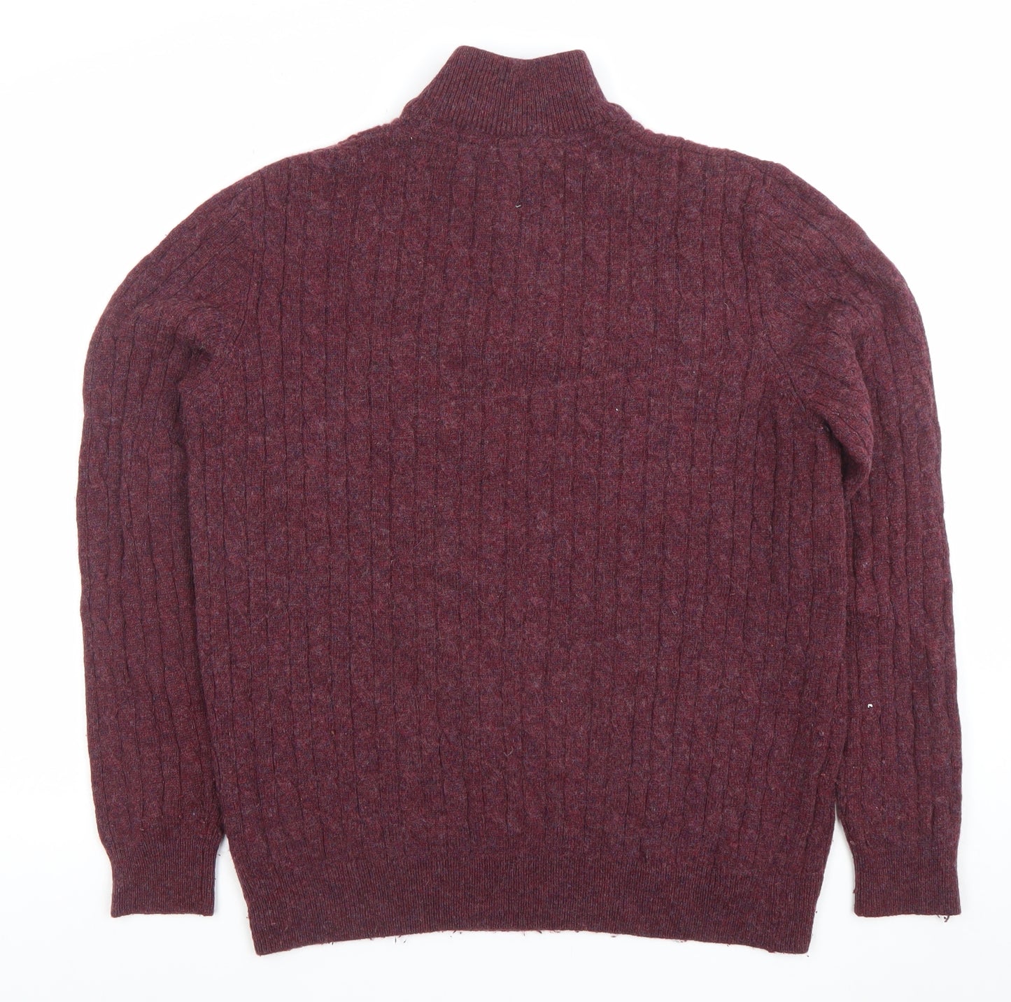 Crew Clothing Company Men's Red Lambswool 1/2 Zip Jumper M