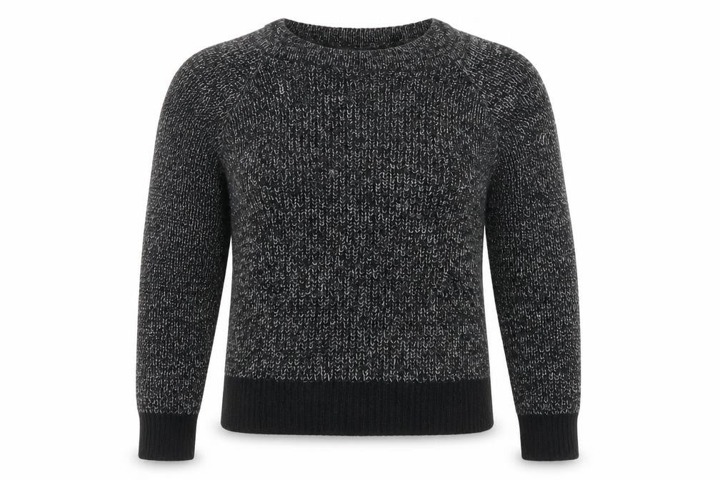 Front view of Marks & Spencer Women’s Grey Chunky Knit jumper, size UK 12