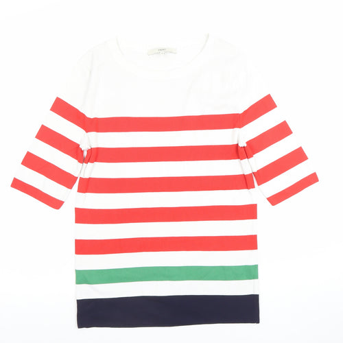 Next Women Multicoloured Striped Cotton Stretch T-Shirt Size 10