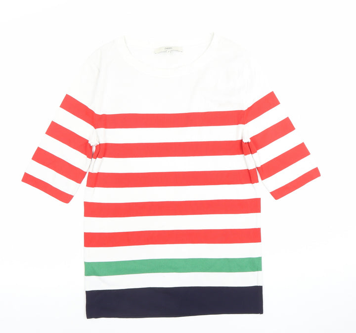 Next Women Multicoloured Striped Cotton Stretch T-Shirt Size 10