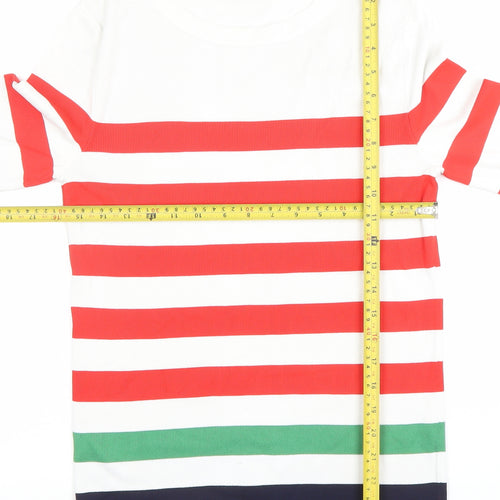 Next Women Multicoloured Striped Cotton Stretch T-Shirt Size 10