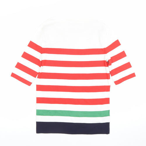 Next Women Multicoloured Striped Cotton Stretch T-Shirt Size 10