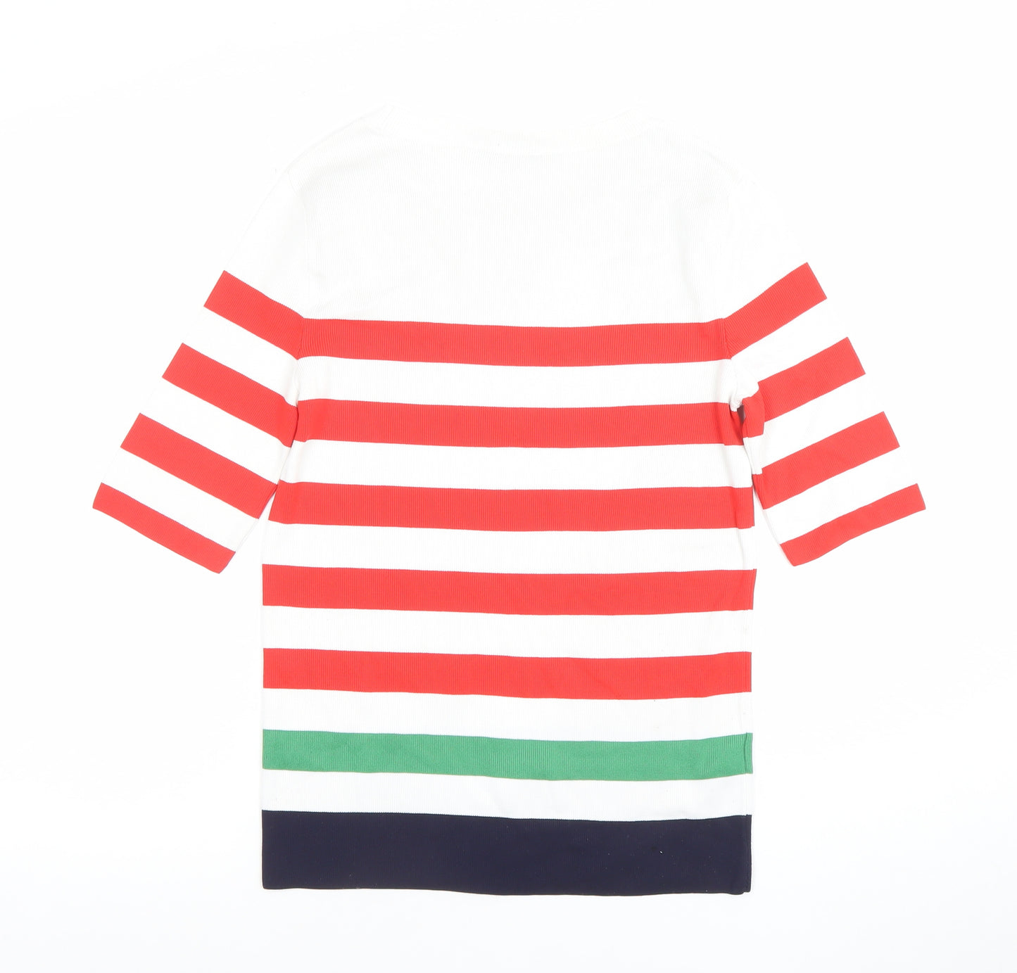 Next Women Multicoloured Striped Cotton Stretch T-Shirt Size 10