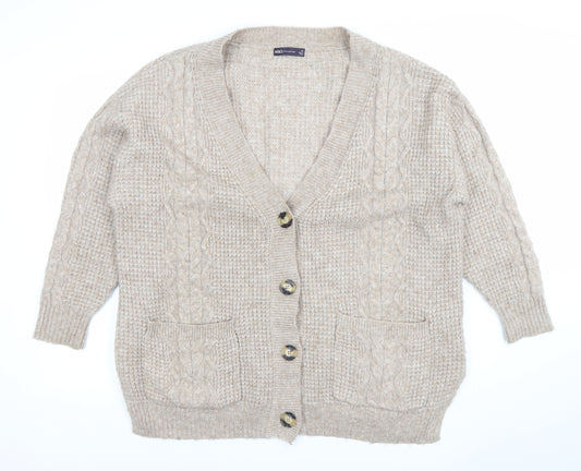 Marks and Spencer Women’s Beige Cable-Knit Cardigan XL