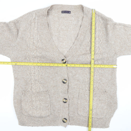 Marks and Spencer Women’s Beige Cable-Knit Cardigan XL
