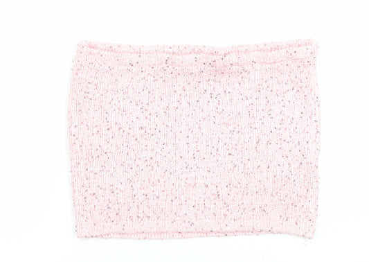 Edikted Women's Pink Sequin Knit Cropped Tube Top Size S