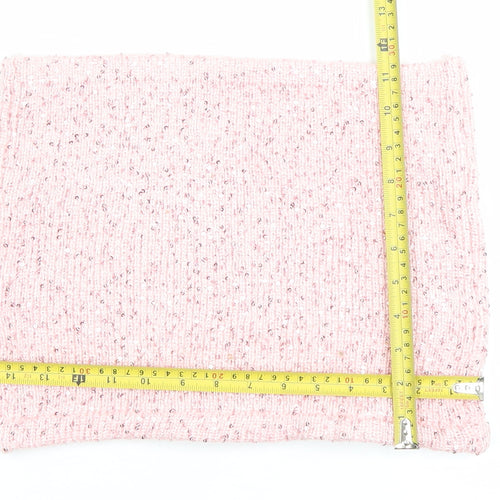 Edikted Women's Pink Sequin Knit Cropped Tube Top Size S
