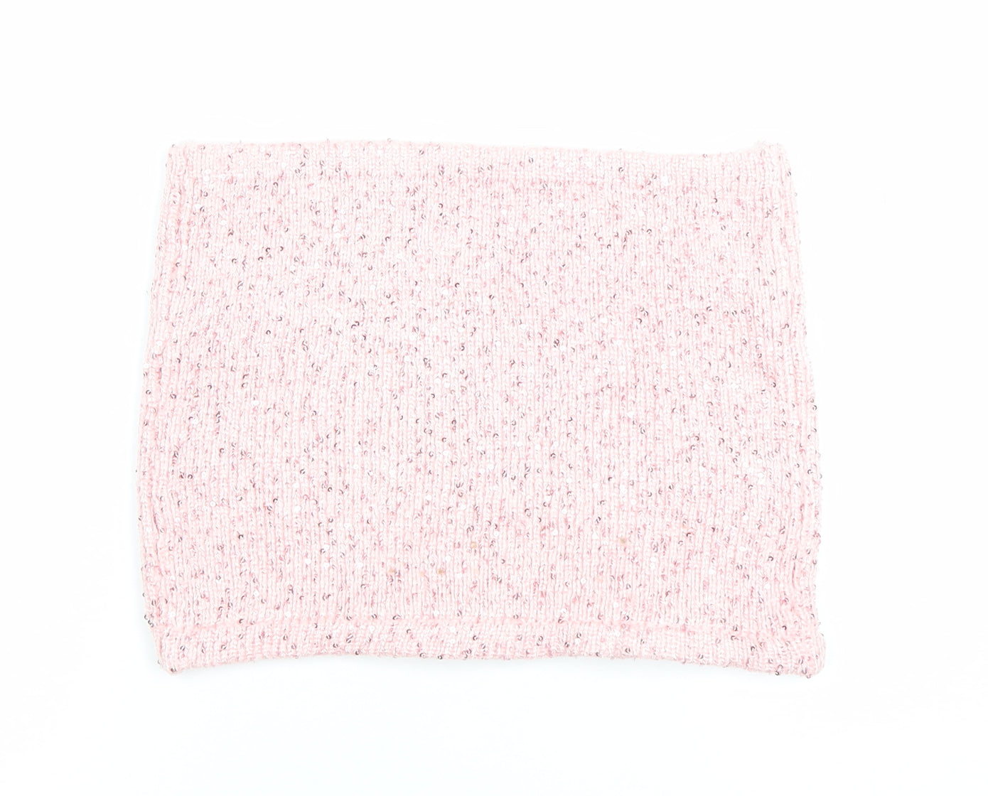 Edikted Women's Pink Sequin Knit Cropped Tube Top Size S
