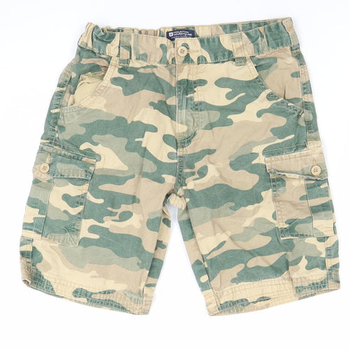 Mountain Warehouse Boys Beige Green Camouflage Cargo Shorts 11-12 Years