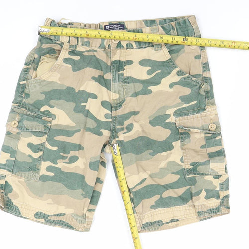 Mountain Warehouse Boys Beige Green Camouflage Cargo Shorts 11-12 Years